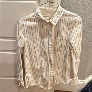 Sezane Multicolor Striped Button-Up Blouse